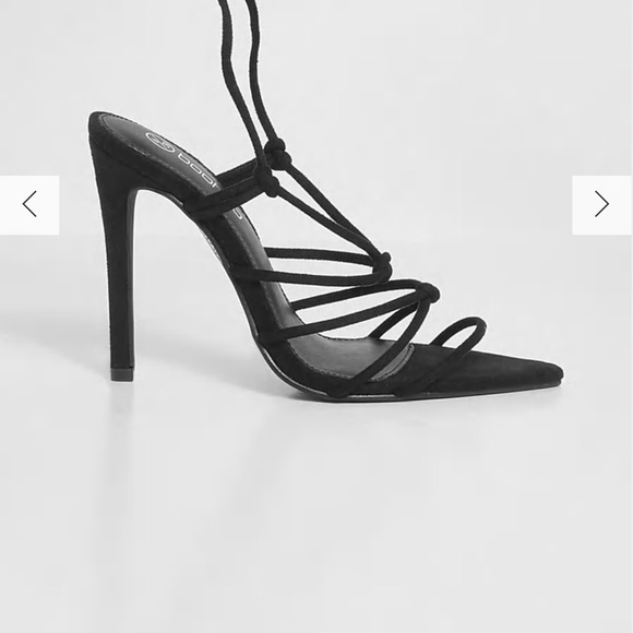 Boohoo strappy black heels size 7 NWT - Picture 3 of 4